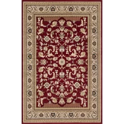 L'baiet Modern Indoor Rectangular Carpet, Pad, Mat Kalene Red Oriental 4' X 6' Rug