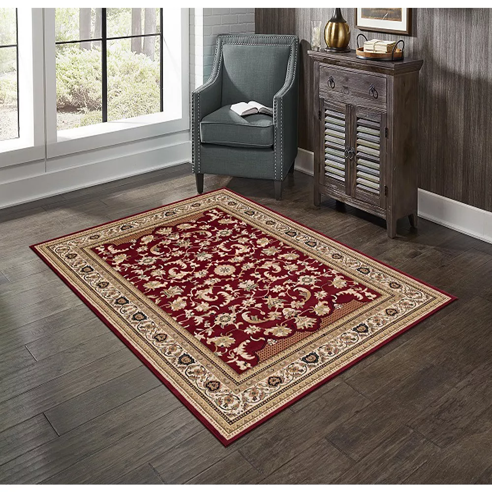 L'baiet Modern Indoor Rectangular Carpet, Pad, Mat Kalene Red Oriental 4' X 6' Rug 2 L'baiet Modern Indoor Rectangular Carpet, Pad, Mat Kalene Red Oriental 4' X 6' Rug - Image 2