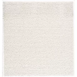 L'baiet Modern Indoor Rectangular Carpet, Pad, Mat Jenny White Shag 4' X 6' Rug
