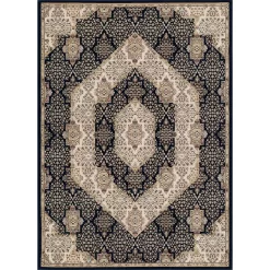 L'baiet Modern Indoor Rectangular Carpet, Pad, Mat Stella Blue Oriental 8' X 10' Rug