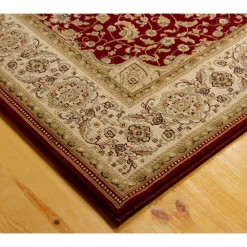 L'baiet Modern Indoor Rectangular Carpet, Pad, Mat Layla Red Oriental 5' X 7' Rug 7 L'baiet Modern Indoor Rectangular Carpet, Pad, Mat Layla Red Oriental 5' X 7' Rug -Carpet Floor Shop 5623465 ALT3