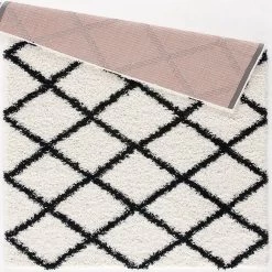L'baiet Modern Indoor Rectangular Carpet, Pad, Mat Halle White Shag 4' X 6' Rug 5 L'baiet Modern Indoor Rectangular Carpet, Pad, Mat Halle White Shag 4' X 6' Rug -Carpet Floor Shop 5623704 ALT2
