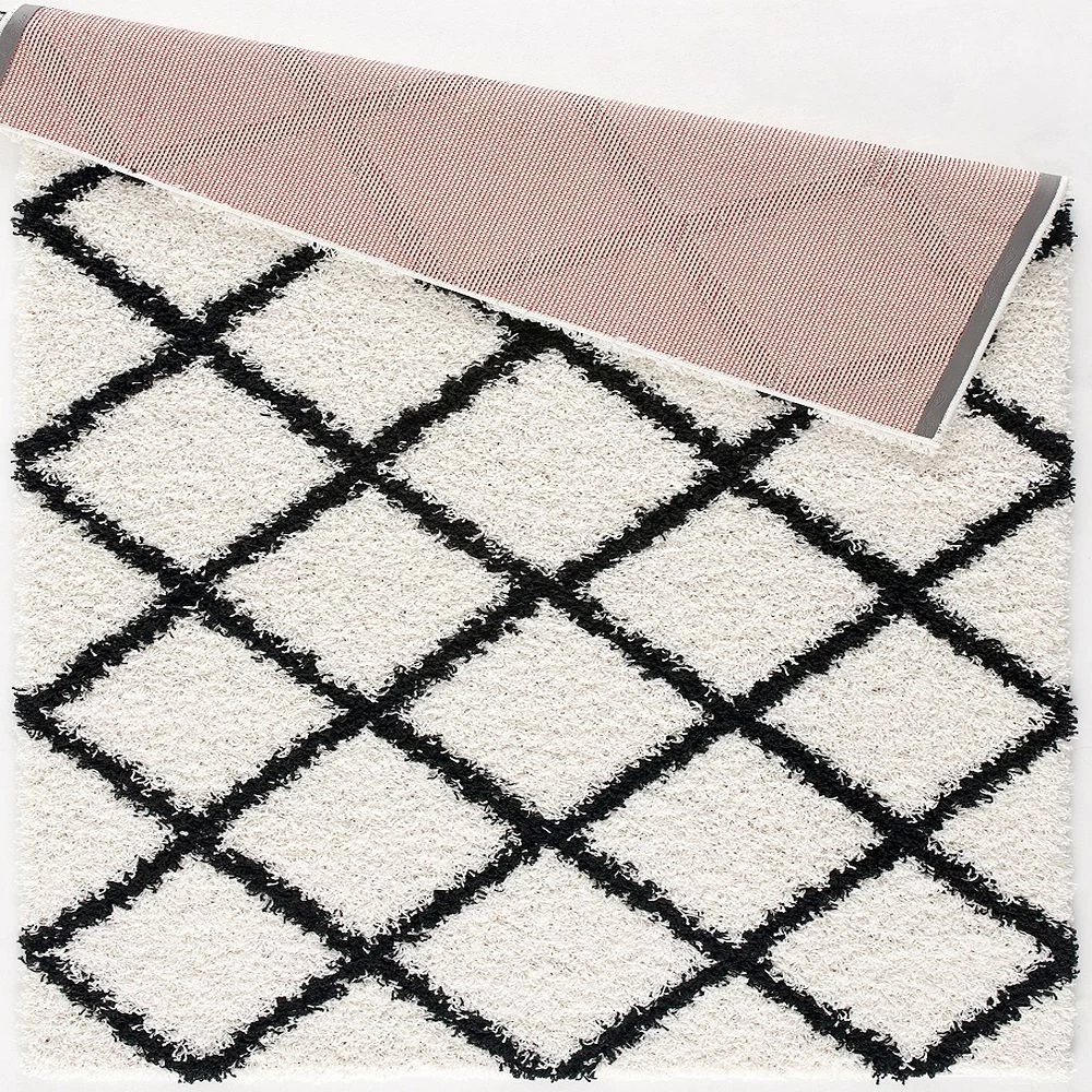 L'baiet Modern Indoor Rectangular Carpet, Pad, Mat Halle White Shag 4' X 6' Rug 3 L'baiet Modern Indoor Rectangular Carpet, Pad, Mat Halle White Shag 4' X 6' Rug - Image 3