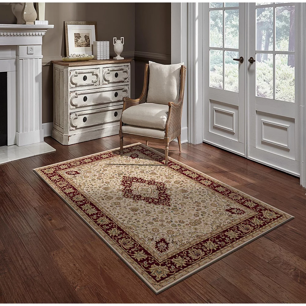 L'baiet Modern Indoor Rectangular Carpet, Pad, Mat Agatha Beige Oriental 5' X 7' Rug 2 L'baiet Modern Indoor Rectangular Carpet, Pad, Mat Agatha Beige Oriental 5' X 7' Rug - Image 2