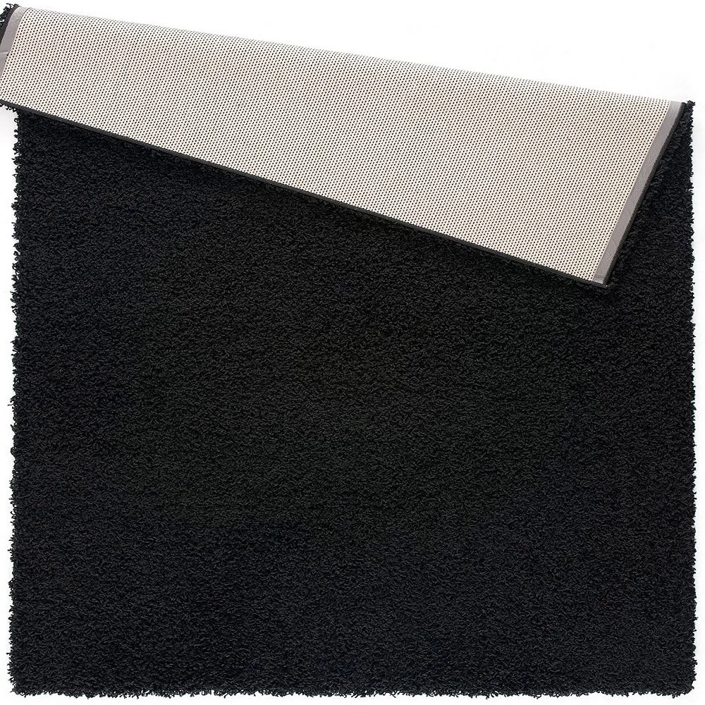 L'baiet Modern Indoor Rectangular Carpet, Pad, Mat Alora Black Shag 8' X 10' Rug 2 L'baiet Modern Indoor Rectangular Carpet, Pad, Mat Alora Black Shag 8' X 10' Rug - Image 2