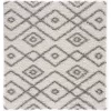 L'baiet Modern Indoor Rectangular Carpet, Pad, Mat Miranda White Shag 2' X 6' Rug