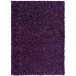 L'baiet Modern Indoor Rectangular Carpet, Pad, Mat Lyra Purple Shag 4' X 6' Rug