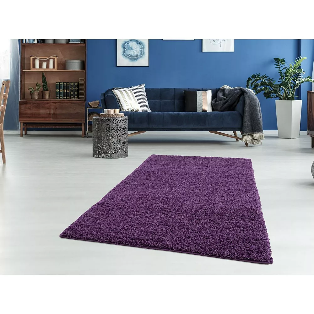 L'baiet Modern Indoor Rectangular Carpet, Pad, Mat Lyra Purple Shag 4' X 6' Rug 2 L'baiet Modern Indoor Rectangular Carpet, Pad, Mat Lyra Purple Shag 4' X 6' Rug - Image 2