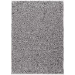 L'baiet Modern Indoor Rectangular Carpet, Pad, Mat Yara Grey Shag 5' X 7' Rug