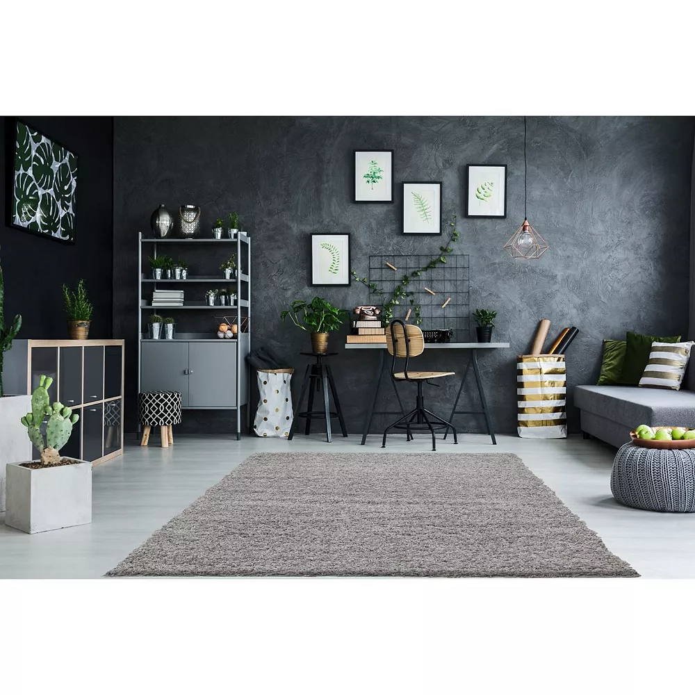 L'baiet Modern Indoor Rectangular Carpet, Pad, Mat Yara Grey Shag 5' X 7' Rug 2 L'baiet Modern Indoor Rectangular Carpet, Pad, Mat Yara Grey Shag 5' X 7' Rug - Image 2