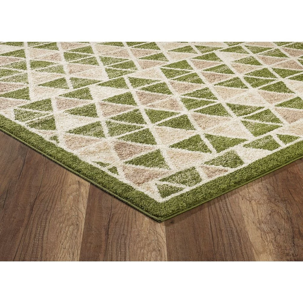 L'baiet Modern Indoor Rectangular Carpet, Pad, Mat Lola Green Geometric 4' X 6' Rug 3 L'baiet Modern Indoor Rectangular Carpet, Pad, Mat Lola Green Geometric 4' X 6' Rug - Image 3