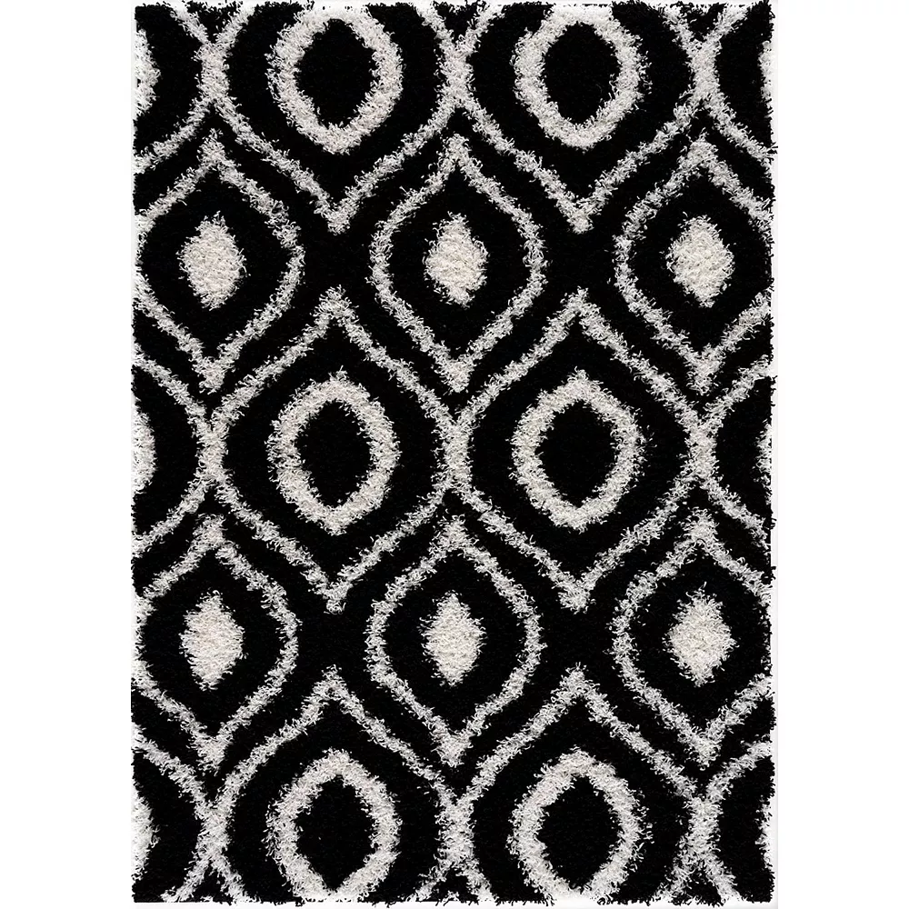 L'baiet Modern Indoor Rectangular Carpet, Pad, Mat Hazel Black Shag 2' X 6' Rug 1 L'baiet Modern Indoor Rectangular Carpet, Pad, Mat Hazel Black Shag 2' X 6' Rug