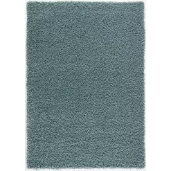 L'baiet Modern Indoor Rectangular Carpet, Pad, Mat Azzurra Turquoise Shag 2' X 6' Rug
