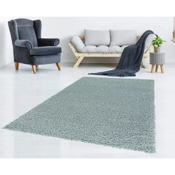 L'baiet Modern Indoor Rectangular Carpet, Pad, Mat Azzurra Turquoise Shag 2' X 6' Rug -Carpet Floor Shop 5850322 ALT2