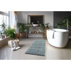 L'baiet Modern Indoor Rectangular Carpet, Pad, Mat Azzurra Turquoise Shag 2' X 6' Rug -Carpet Floor Shop 5850322 ALT3