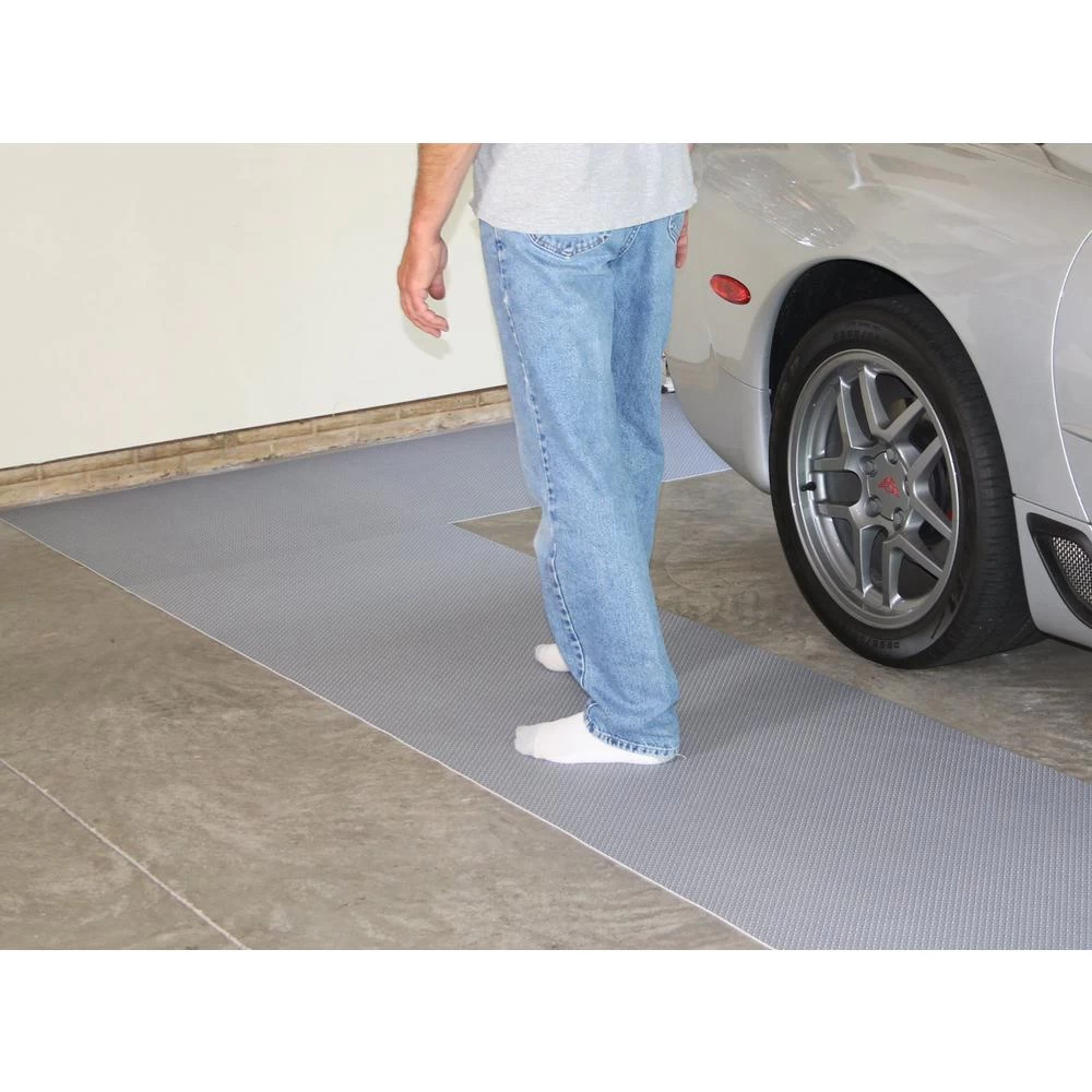 Armor All 2 Ft. 5 In. X 18 Ft. Diamond Plate Grey Commercial Polyester Garage Flooring 3 Armor All 2 Ft. 5 In. X 18 Ft. Diamond Plate Grey Commercial Polyester Garage Flooring - Image 3