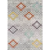 L'baiet Modern Indoor Rectangular Carpet, Pad, Mat Olivia Grey Geometric 8' X 10' Rug
