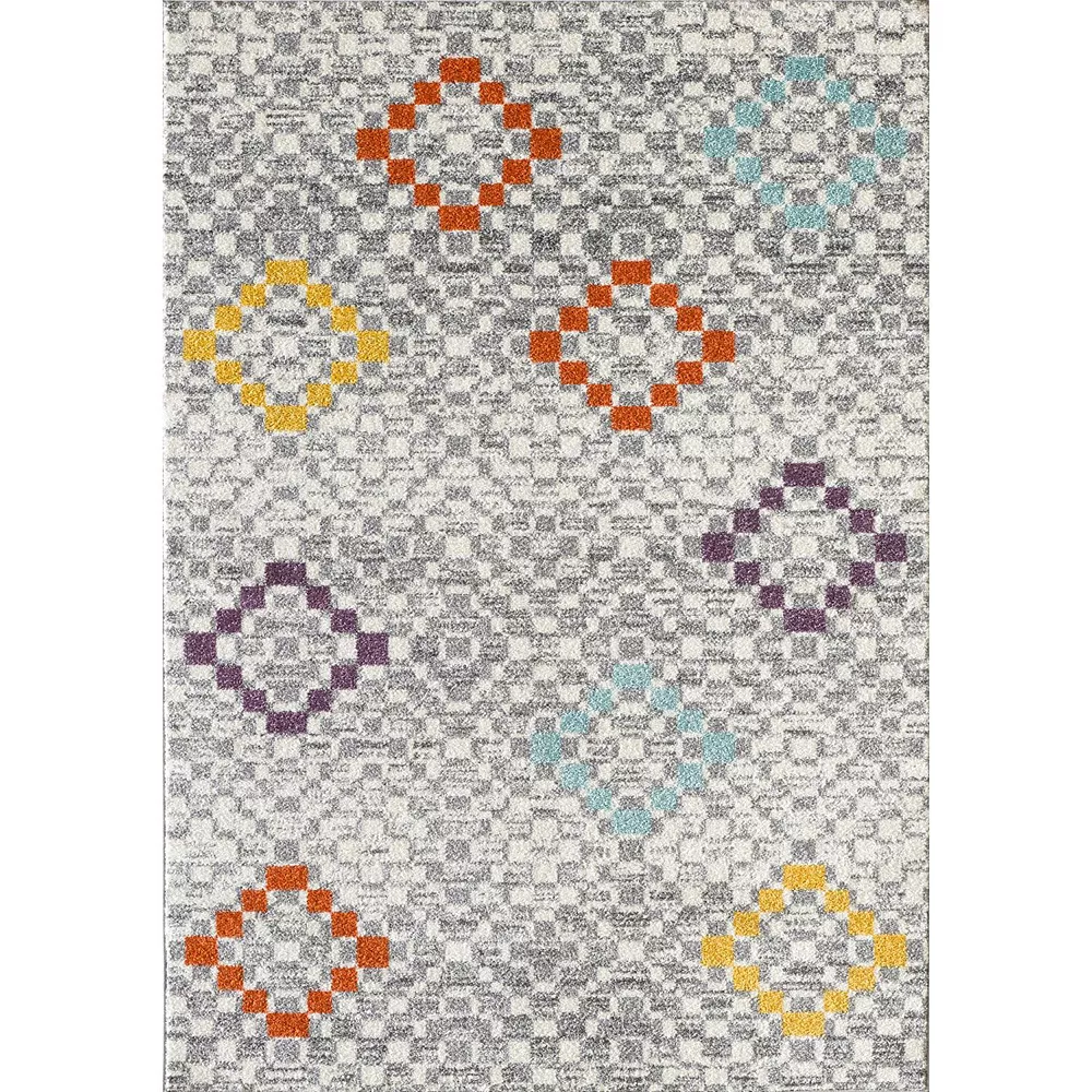L'baiet Modern Indoor Rectangular Carpet, Pad, Mat Olivia Grey Geometric 8' X 10' Rug 1 L'baiet Modern Indoor Rectangular Carpet, Pad, Mat Olivia Grey Geometric 8' X 10' Rug