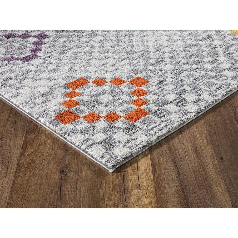 L'baiet Modern Indoor Rectangular Carpet, Pad, Mat Olivia Grey Geometric 8' X 10' Rug 4 L'baiet Modern Indoor Rectangular Carpet, Pad, Mat Olivia Grey Geometric 8' X 10' Rug - Image 4