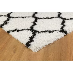 L'baiet Modern Indoor Rectangular Carpet, Pad, Mat Ensley White Shag 4' X 6' Rug 6 L'baiet Modern Indoor Rectangular Carpet, Pad, Mat Ensley White Shag 4' X 6' Rug -Carpet Floor Shop 5987586 ALT2