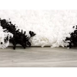 L'baiet Modern Indoor Rectangular Carpet, Pad, Mat Ensley White Shag 4' X 6' Rug 7 L'baiet Modern Indoor Rectangular Carpet, Pad, Mat Ensley White Shag 4' X 6' Rug -Carpet Floor Shop 5987586 ALT3