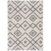 L'baiet Modern Indoor Rectangular Carpet, Pad, Mat Miranda White Shag 5' X 7' Rug