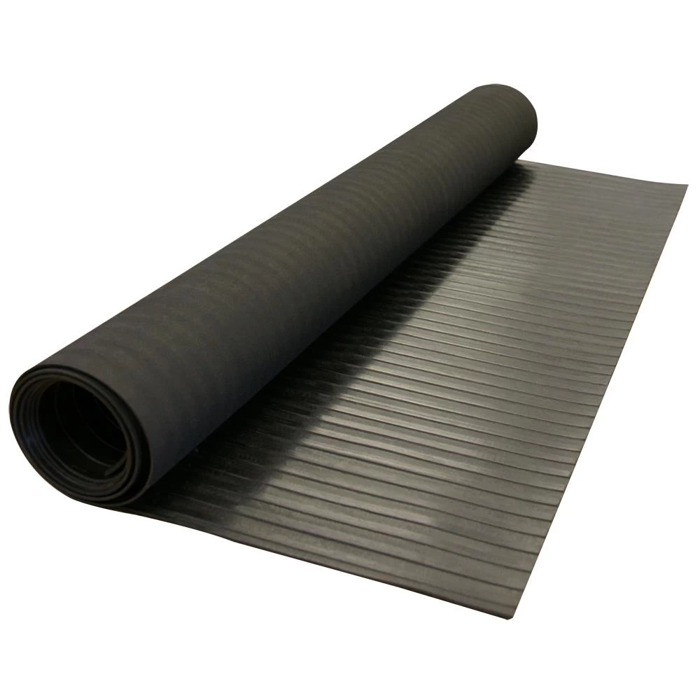 Rubber-Cal Corrugated Wide Rib 3 Ft. X 6 Ft. Black Rubber Flooring (18 Sq. Ft.) 5 Rubber-Cal Corrugated Wide Rib 3 Ft. X 6 Ft. Black Rubber Flooring (18 Sq. Ft.) - Image 5