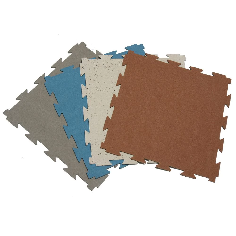 Rubber-Cal Terra-Flex 1/4 In. X 24 In. X 24 In. Chocolate Interlocking Flooring (10-Pack, 40 Sq. Ft.) 2 Rubber-Cal Terra-Flex 1/4 In. X 24 In. X 24 In. Chocolate Interlocking Flooring (10-Pack, 40 Sq. Ft.) - Image 2