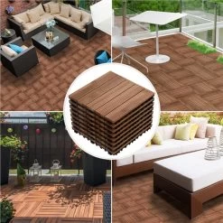27pcs Patio Pavers Wood Flooring Tiles,Interlocking Wood Tiles Indoor & Outdoor,12 X 12" -Carpet Floor Shop 945d7b09 b967 4c38 aa02 f12f18915abe 1.1a0976c6778fbbead6304d300ca1ed90 1800x1800