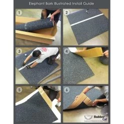 "Elephant Bark" Rubber Flooring - 3/8 In. X 4 Ft. X 5.5 Ft. - Blue Steel -Carpet Floor Shop Grainger EBarkxxIllustratedInstallxx168142 6