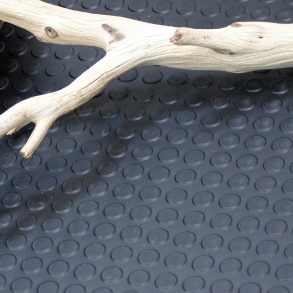 Goodyear Coin-Pattern Rubber Flooring -- 3.5mm X 36" X 25ft - Black 6 Goodyear Coin-Pattern Rubber Flooring -- 3.5mm X 36" X 25ft - Black - Image 6
