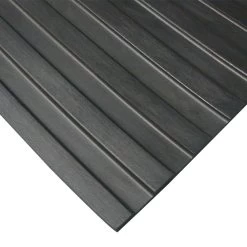 Rubber-Cal Corrugated Wide Rib 3 Ft. X 6 Ft. Black Rubber Flooring (18 Sq. Ft.)