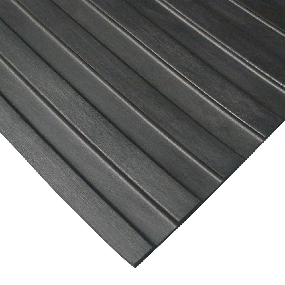 Rubber-Cal Corrugated Wide Rib 3 Ft. X 6 Ft. Black Rubber Flooring (18 Sq. Ft.) 1 Rubber-Cal Corrugated Wide Rib 3 Ft. X 6 Ft. Black Rubber Flooring (18 Sq. Ft.)