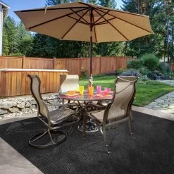 Heavy-Duty Ribbed Indoor/Outdoor Carpet With Rubber Marine Backing - Charcoal Black 6' X 10' - Several Sizes Available - Carpet Flooring For Patio, Porch, Deck, Boat, Basement Or Garage -Carpet Floor Shop a91cdd69 5610 45c6 a4f3 53d09e60d011 1.383fc128966fc2b947f1c5b1e5779eab 1800x1800