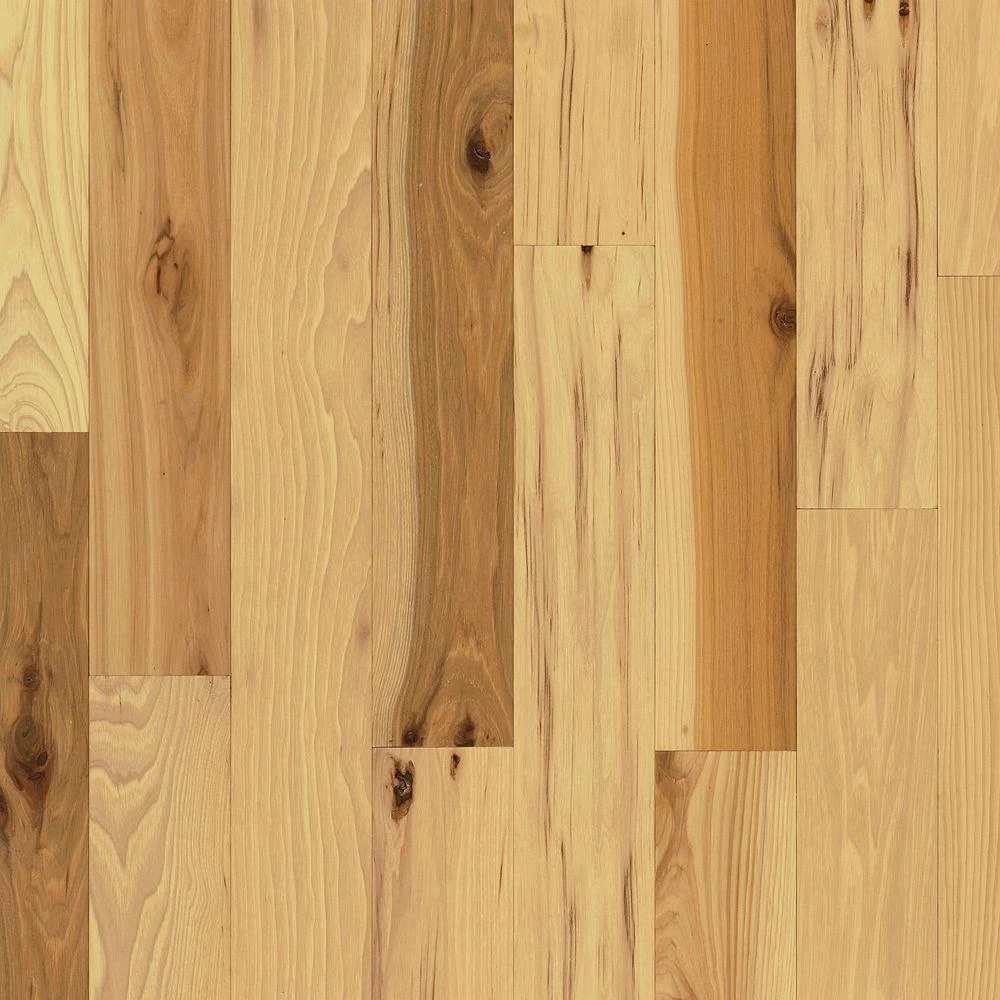 Bruce Country Natural Hickory 3/4 In. Thick X 3-1/4 In. Wide X Varying Length Solid Hardwood Flooring (22 Sq. Ft. / Case) 1 Bruce Country Natural Hickory 3/4 In. Thick X 3-1/4 In. Wide X Varying Length Solid Hardwood Flooring (22 Sq. Ft. / Case)
